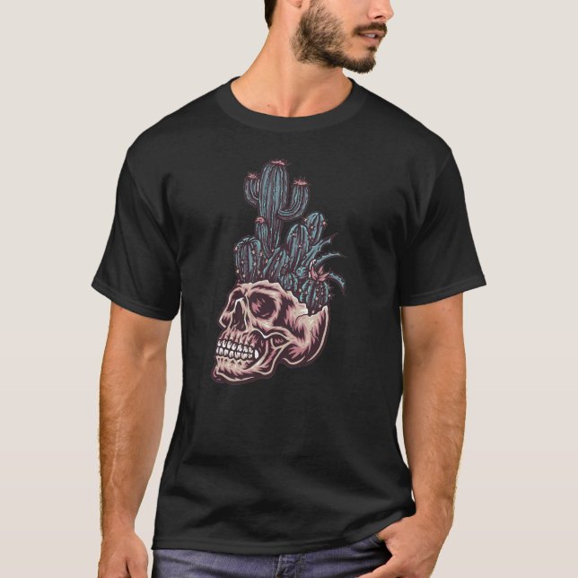 Day of the dead med kaktus t shirt (Framsida)