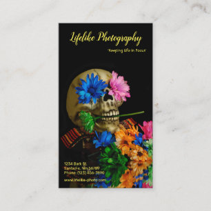 Day of the dead med Skull och Flowers Business Ca Visitkort
