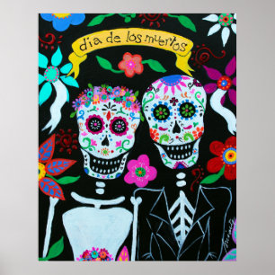 DAY OF THE DEAD MEXICAN ARTIST COUPLE POSTER