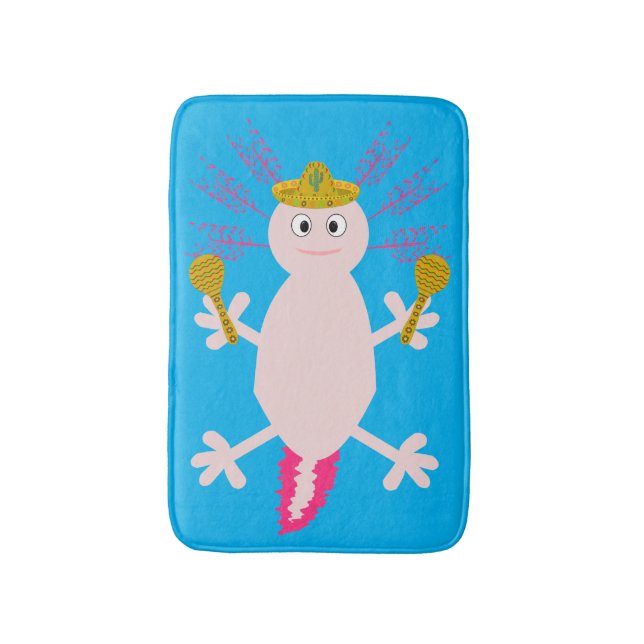 Day of the dead Mexican Axolotl Badrumsmatta (Framsidan (Vertikal))