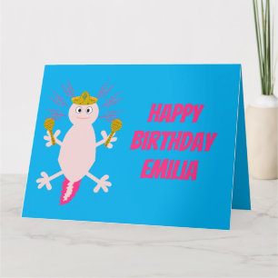 Day of the dead Mexican Axolotl Birthday Kort