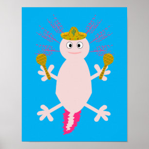 Day of the dead Mexican Axolotl Poster