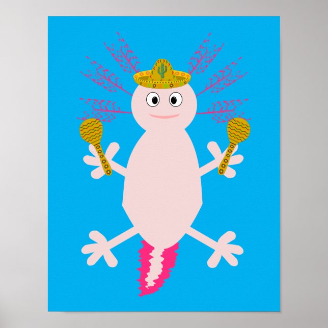 Day of the dead Mexican Axolotl Poster (Framsidan)
