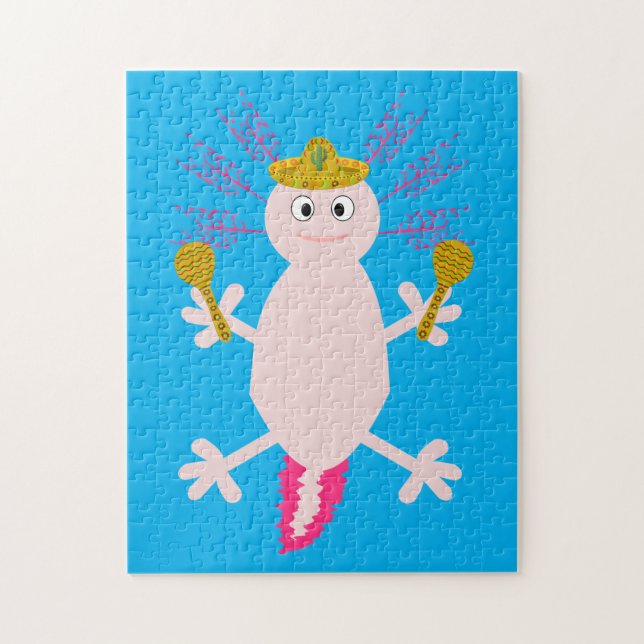 Day of the dead Mexican Axolotl Pussel (Vertikal)