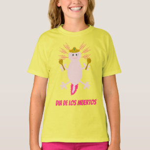 Day of the dead Mexican Axolotl T Shirt