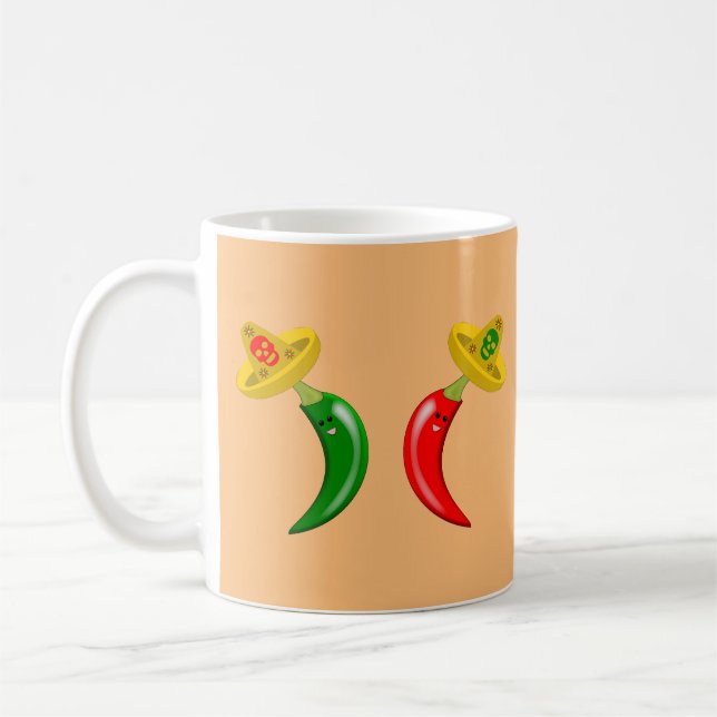 Day of the dead mexikan Chilis Kaffemugg (Vänster)