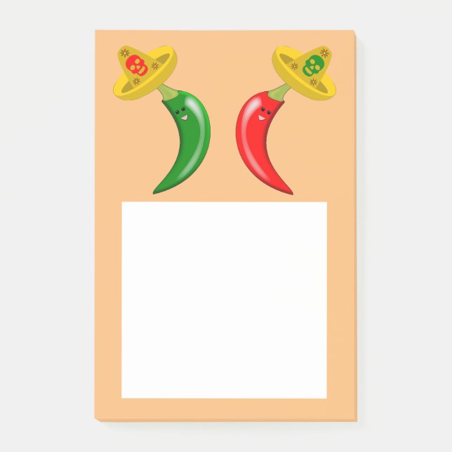 Day of the dead mexikan Chilis Post-it Block (Framsida)