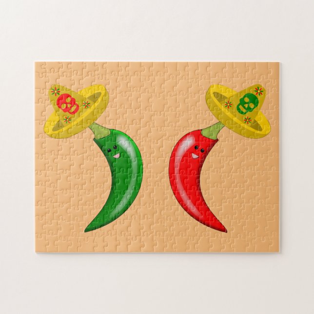 Day of the dead mexikan Chilis Pussel (Horisontell)