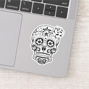Day of the dead mexikanskt socker Skull Klistermärken