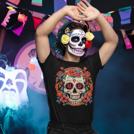 Day of the dead mexikanskt socker Skull T Shirt