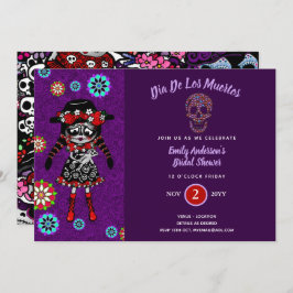 Day of the dead Möhippa Baby Shower Sugar Skull Inbjudningar