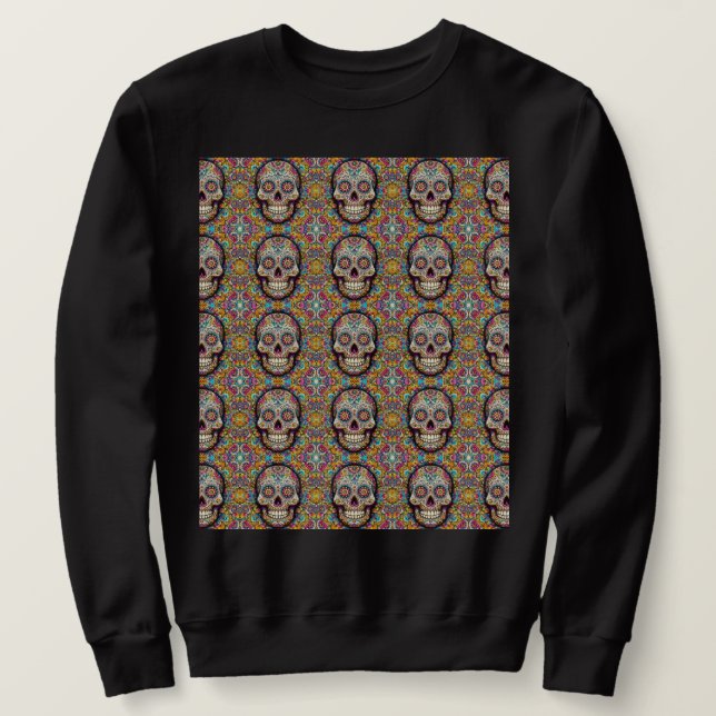 Day of the dead Mönster Lång Ärmad Tröja (Design framsida)