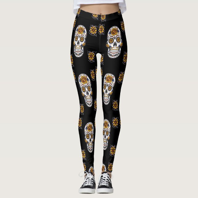 Day of the dead mönster leggings (Framsida)