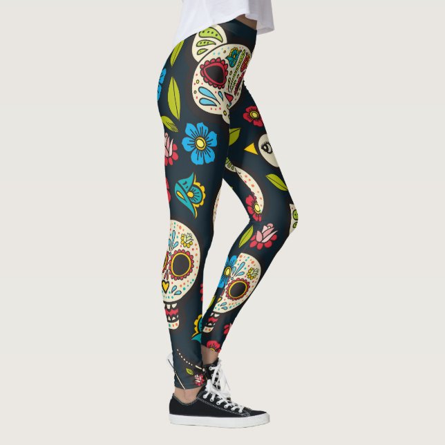 Day of the dead mönster leggings (Höger)
