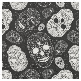 day of the dead Mosaic Art Black & White Tyg