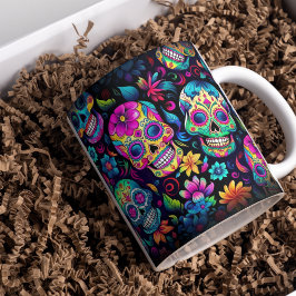 Day of the dead Neon Sugar Döskallar Mugg