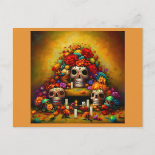 Day of the dead Offrendas 1 Helg Vykort