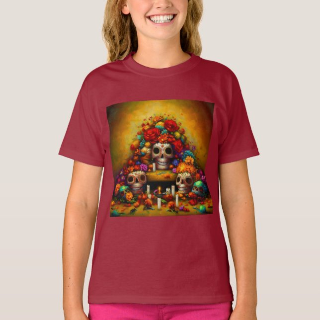 Day of the dead Offrendas 1 T Shirt (Framsida)