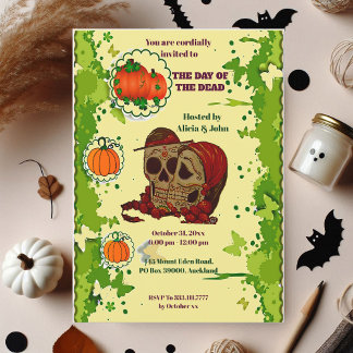 Day of the dead Par Halloween-talesoky Party Inbjudningar