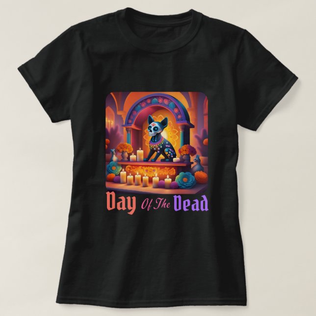 Day of the dead Pet Altar T Shirt (Design framsida)
