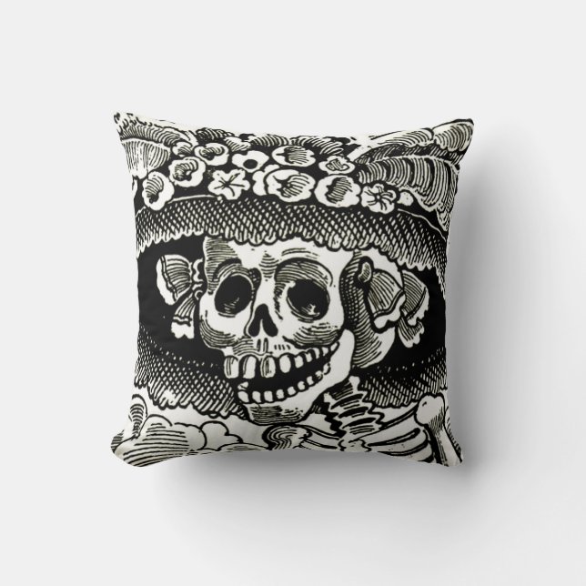 Day of the dead Pillow - La Catrina Kudde (Framsida)