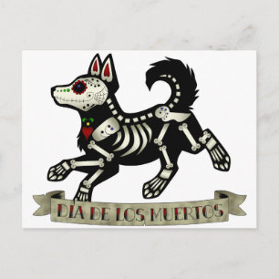 day of the dead Puppy Vykort