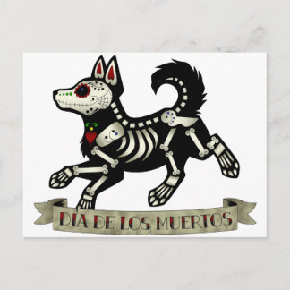 day of the dead Puppy Vykort