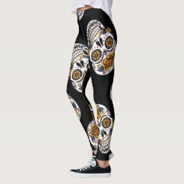 Day of the dead ro Halloween mönster Leggings