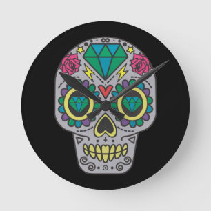 day of the dead Ro och Crystal Skull på Black Rund Klocka