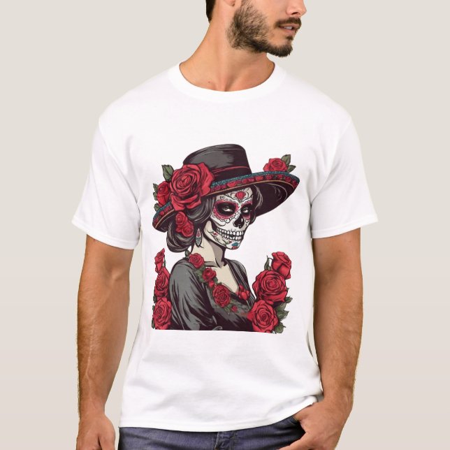 Day of the dead Ro Queen T Shirt (Framsida)