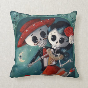 Day of the dead Skeleton Älskare Kudde