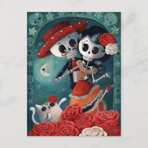 Day of the dead Skeleton Älskare Vykort