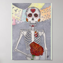 Day of the dead Skeleton Art Print Miranda Poster