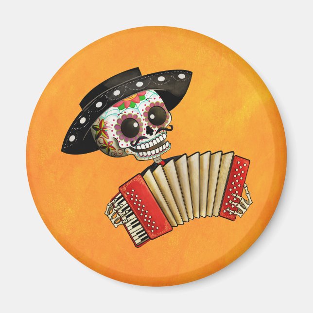 Day of the dead Skeleton El Mariachi Magnet (Framsidan)