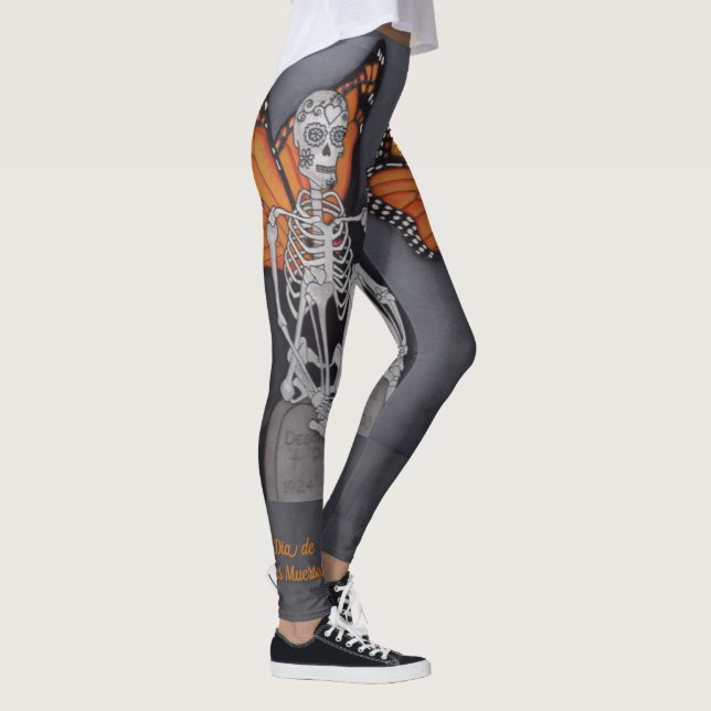 Day of the dead Skeleton Leggings Anpassningsbar M (Höger)