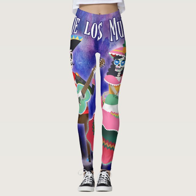 Day of the dead Skeleton Mariachi Dancer Leggings (Framsida)