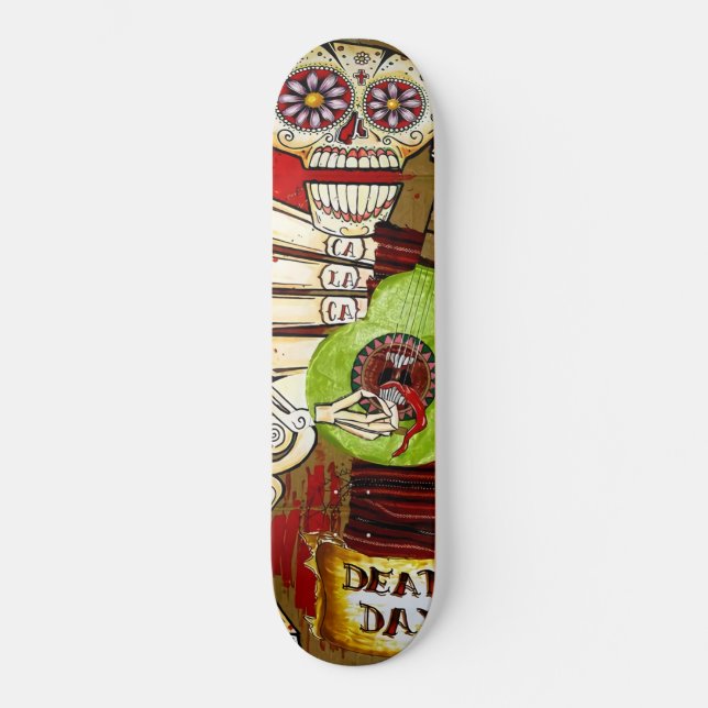 Day of the dead Skeleton Mini Skateboard Bräda 18,5 Cm (Framsida)
