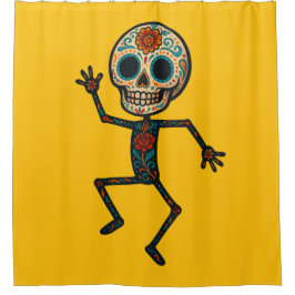 Day of the dead Skeleton Shower Curtain