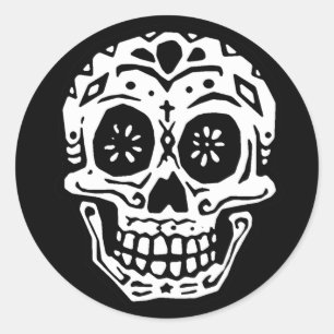 Day of the dead Skull 2 Runt Klistermärke