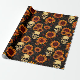 Day of the Dead Skull and Sunflowers Presentpapper