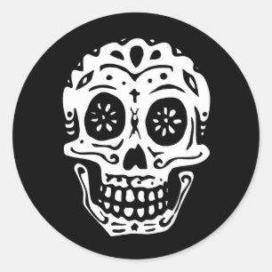 Day of the dead Skull-Black Runt Klistermärke