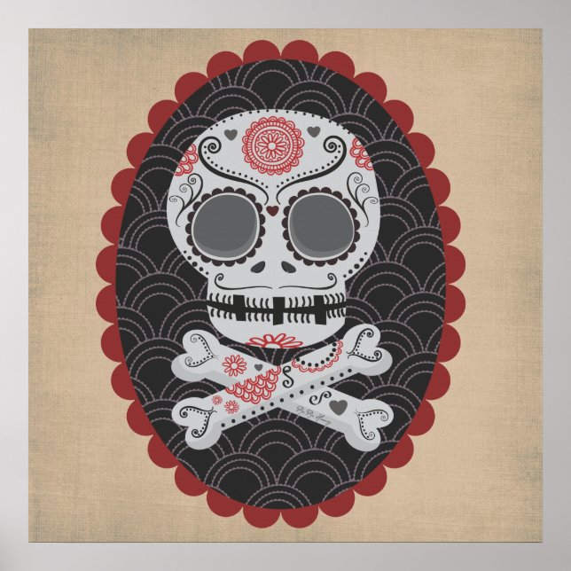 Day of the dead Skull Día de los Muertos calaveras Poster (Framsidan)