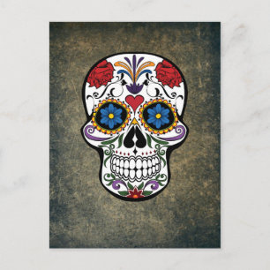 day of the dead Skull Día de Muertos Mexiko Vykort