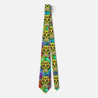 Day of the dead Skull - Gult Sugar Skull Tie Slips