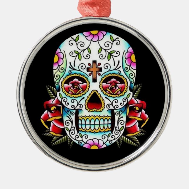 Day of the dead Skull Julgransprydnad Metall (Framsidan)