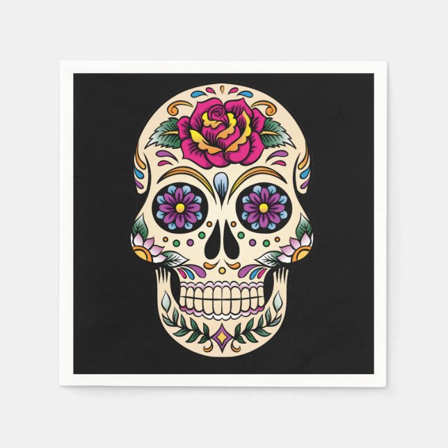 Day of the dead Skull med Ro Pappersservett (Framsidan)