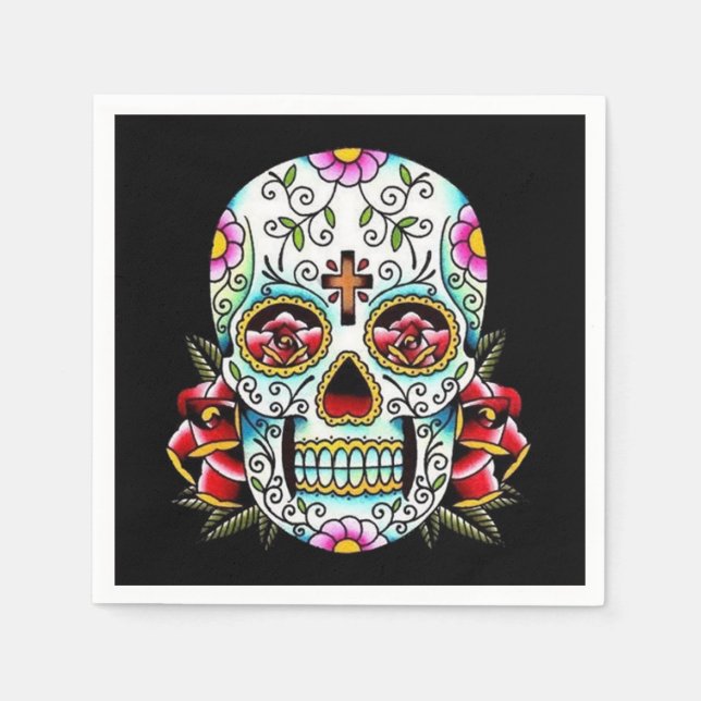 Day of the dead Skull Pappersservett (Framsidan)