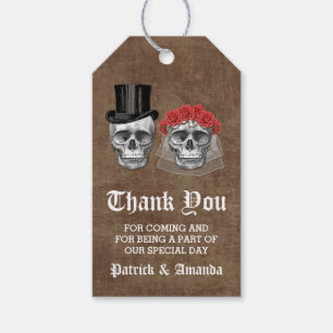 Day of the dead Skull par Bröllop Tack Presentetikett