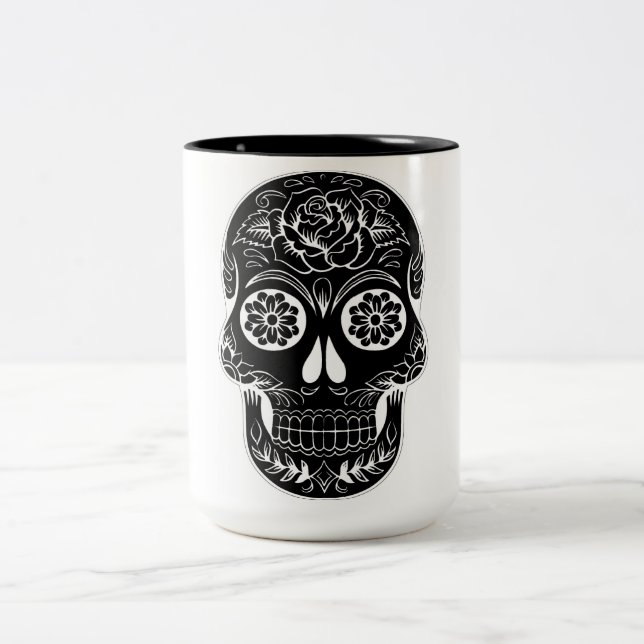 Day of the dead Skull Två-Tonad Mugg (Center)