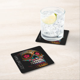 Day of the dead Skull Underlägg Papper Kvadrat